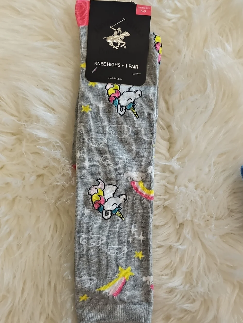 Beverly Hills Polo Club Knee High Socks Lot of 4 NWT Colorful Novelty Prints